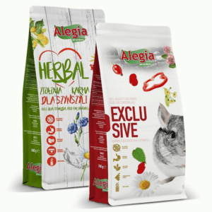 Zestaw karmy dla SZYNSZYLA - Alegia exclusive 700g + herbal 600g