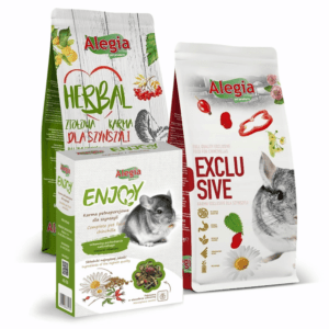 Zestaw karmy dla SZYNSZYLA - Alegia exclusive 700g + Herbal 600g + Enjoy 400g