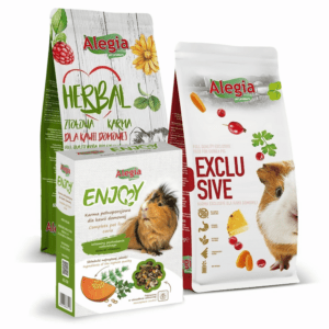 Zestaw Karmy dla ŚWINKI MORSKIEJ - Alegia exclusive 700g + Herbal 600g + Enjoy 400g
